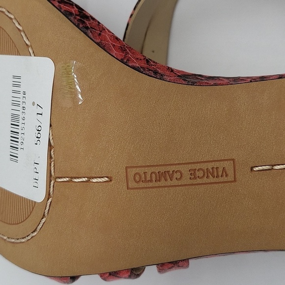 51- Vegan Vince Camuto Savesha Watermelon Retro Python Size 7.5 NWT - Picture 7 of 11